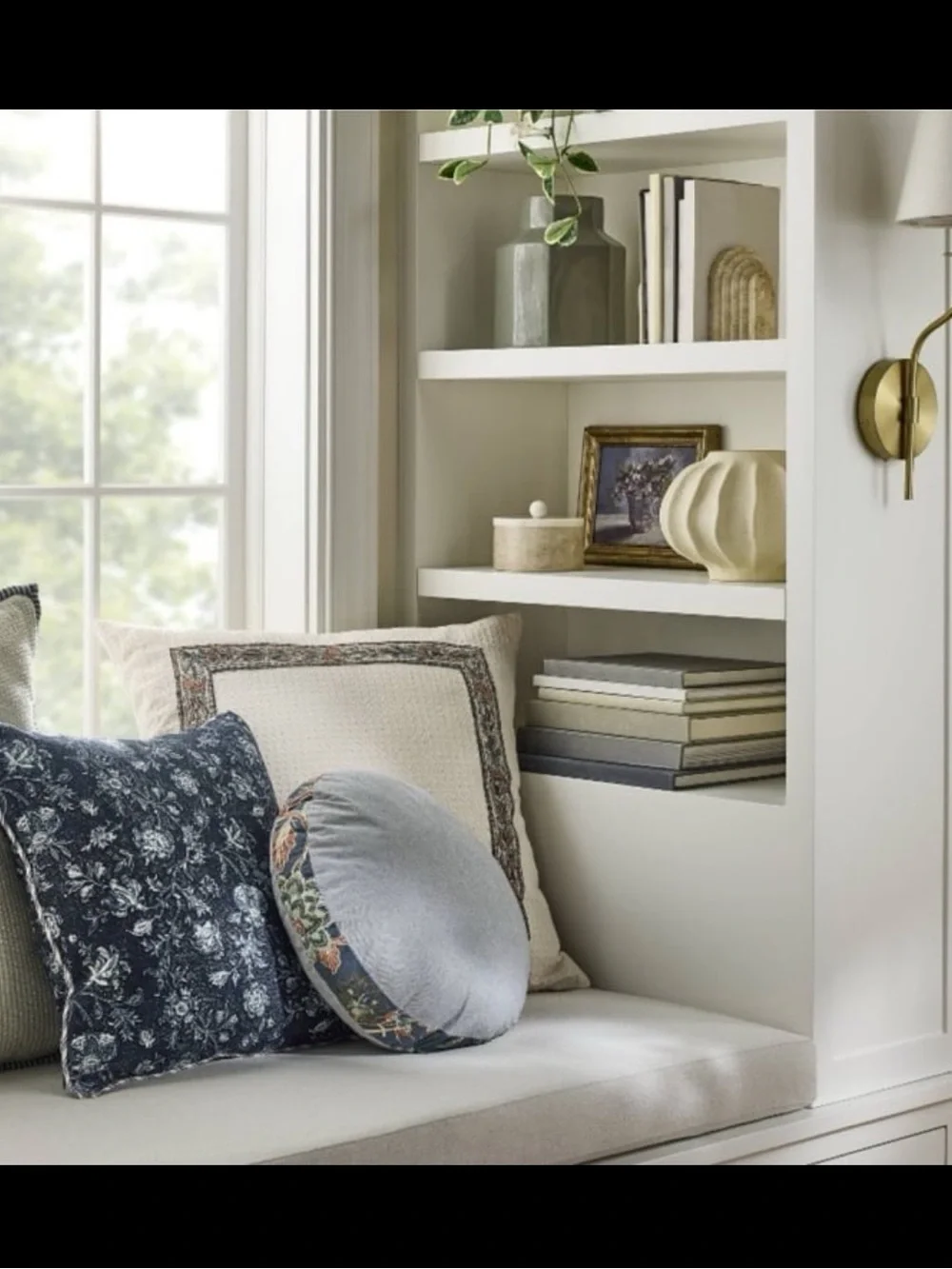Square All Over Floral Navy Pillow - Threshold Studio McGee